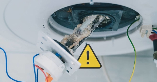 lime scale residue on a water heater